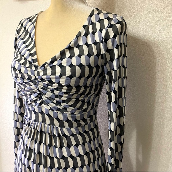 Boden Long-Sleeve Geometric Print Dress - Picture 3 of 8